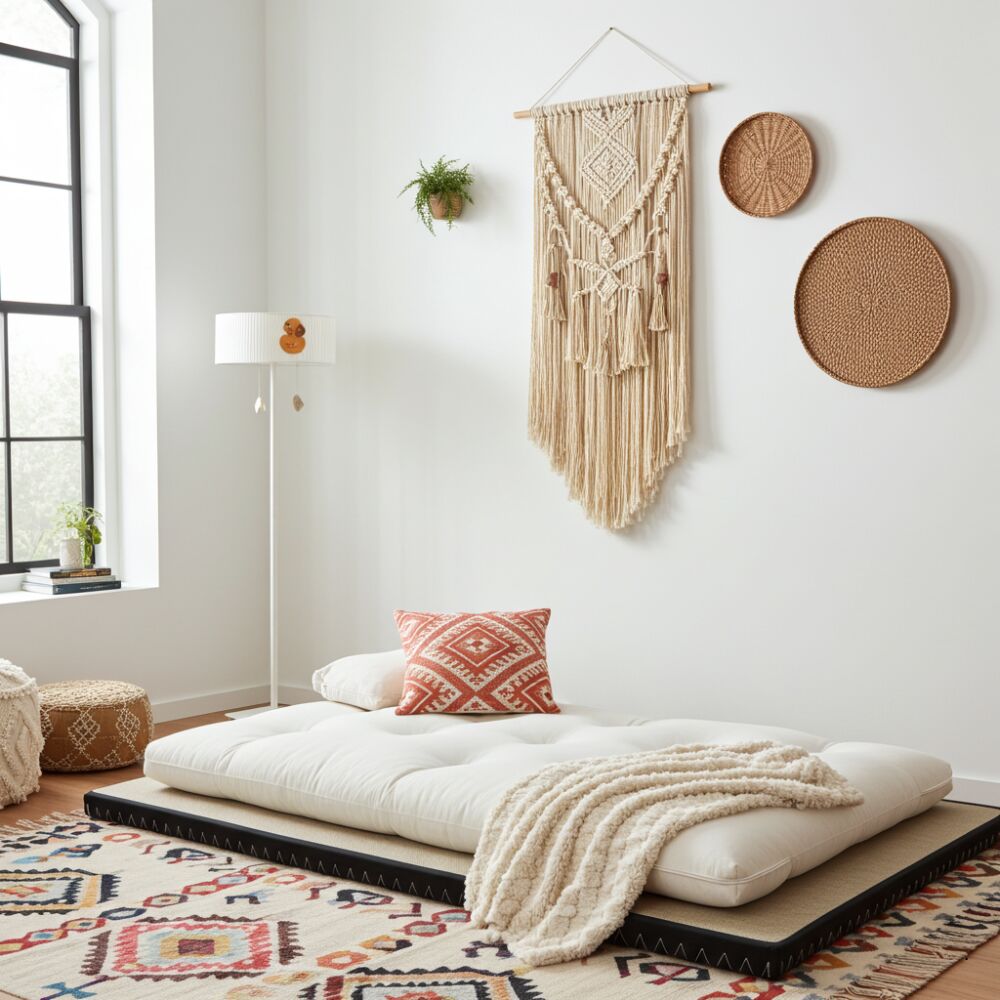 Kit bimbi 1 Tatami + Futon Cotone - Lattice