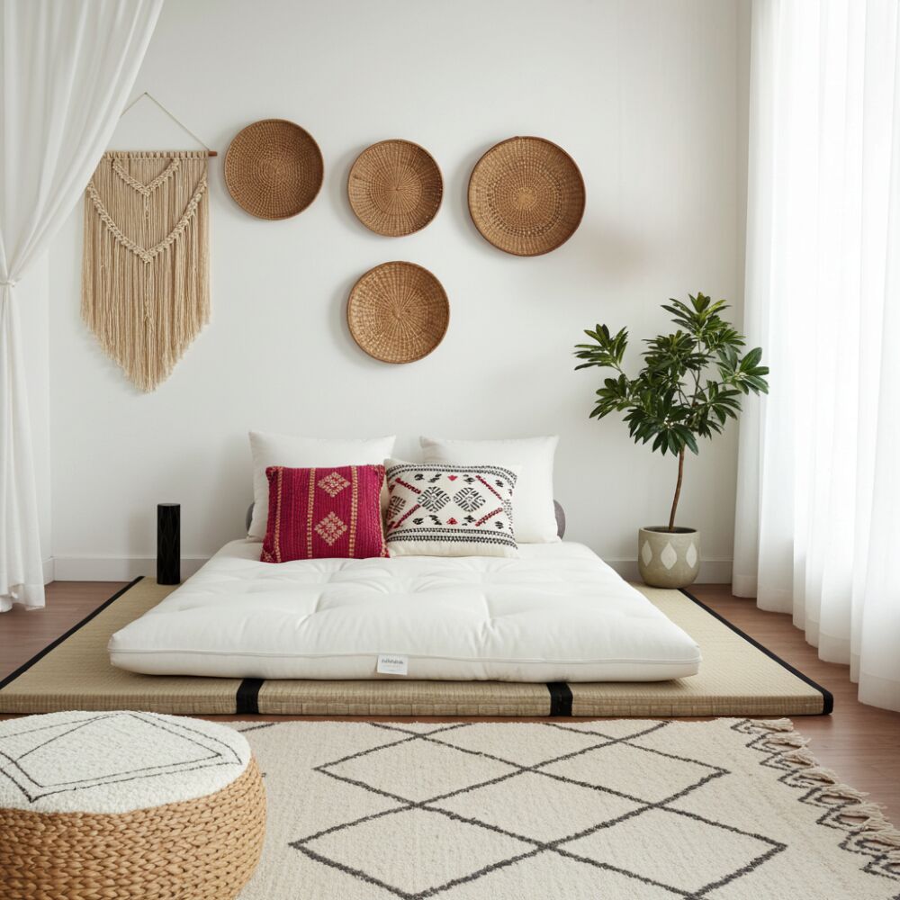 Kit Tatami + Futon Cotone - Lana - Fibra di Cocco