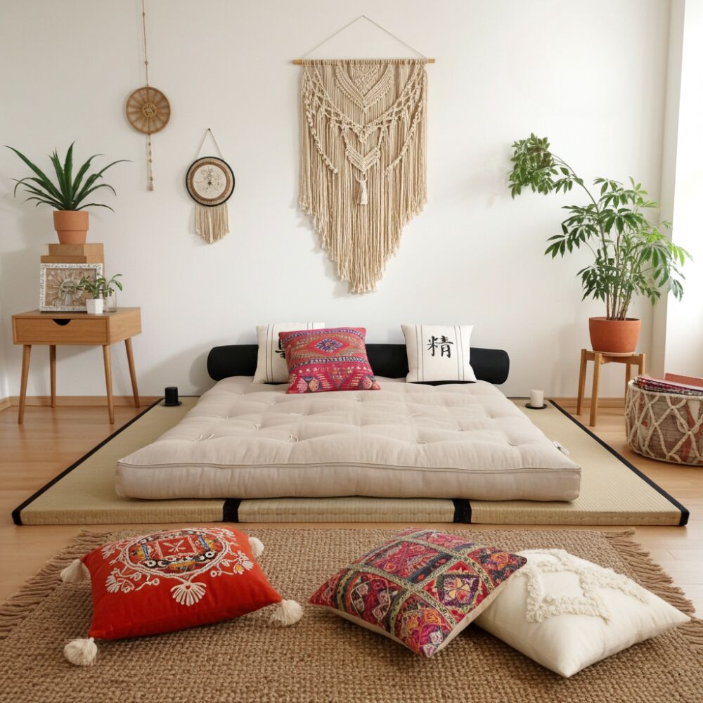 Kit Tatami + Futon Cotone - Lino - Lattice