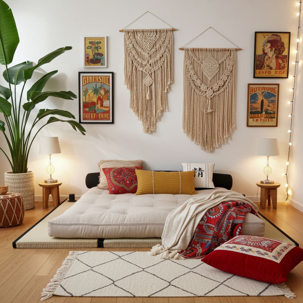 Kit Tatami + Futon Cotone - Lino - Fibra di cocco