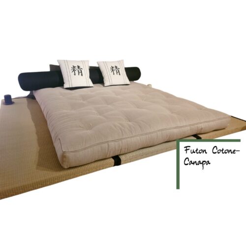Kit Tatami + Futon Puro Cotone e Canapa