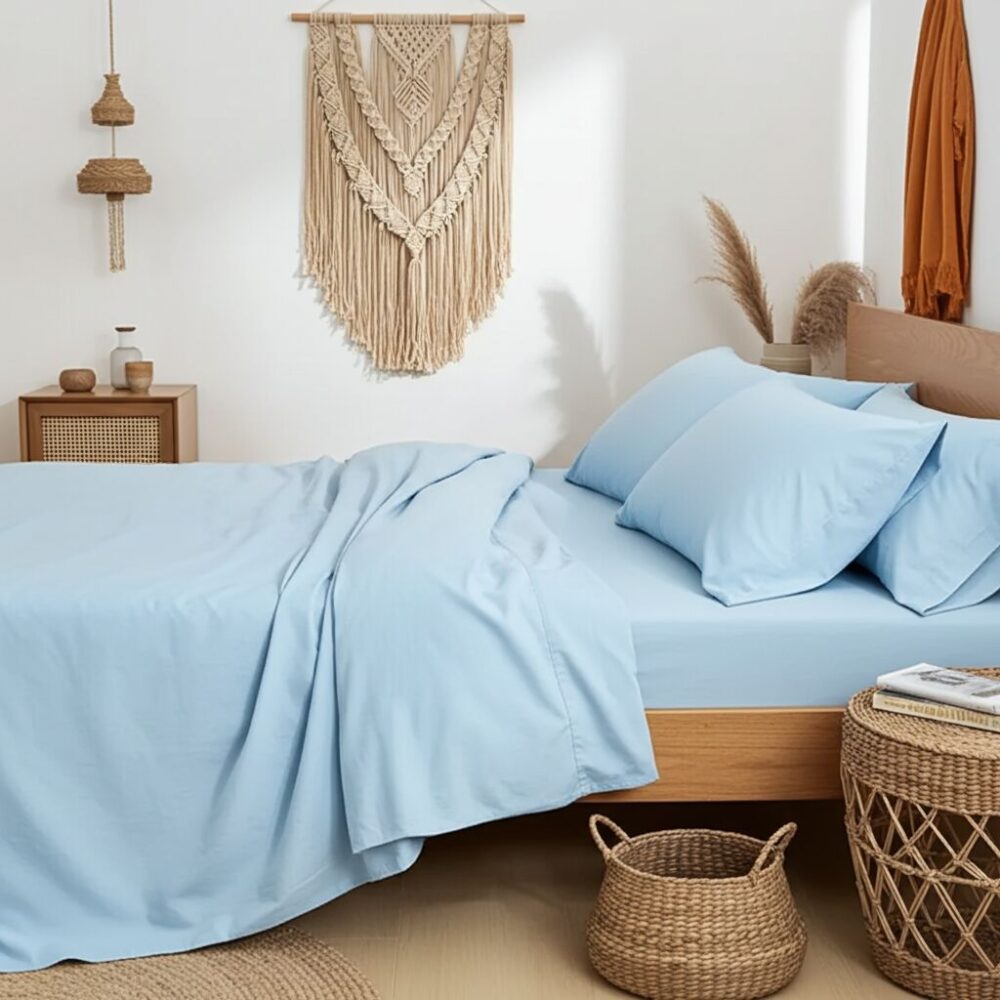 Completo lenzuola 1 piazza e mezza cotone Bio