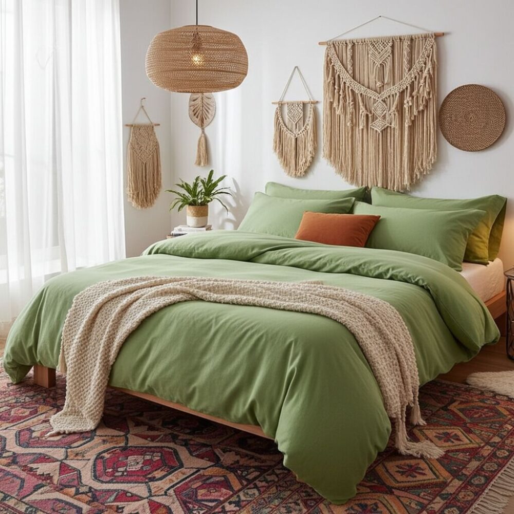 Completo copripiumino 2 piazze matrimoniale cotone Bio