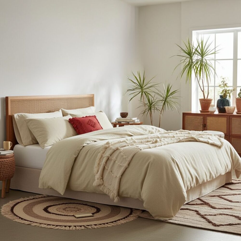 Completo copripiumino 2 piazze matrimoniale cotone Bio