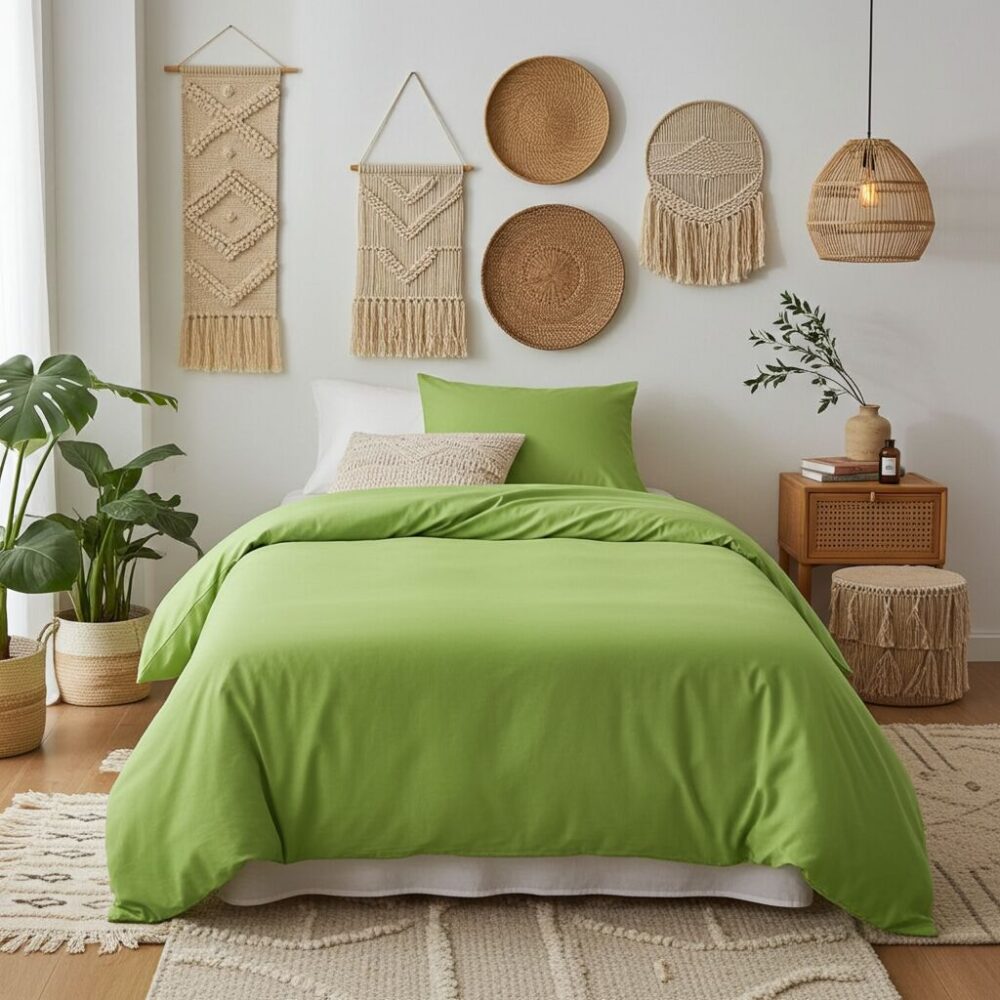 Completo copripiumino 1 piazza cotone Bio