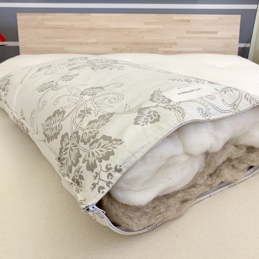 Cuscino Bio in fiocchi di lana e lino